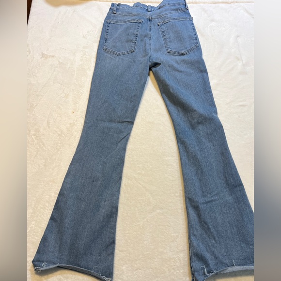 FRAME Le Easy Flare Raw Hem Denim Jeans Womens Size 26 - Picture 7 of 9